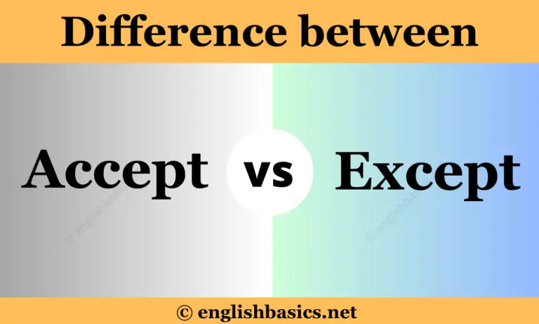 Accept vs Except: What's the difference? - English Basics