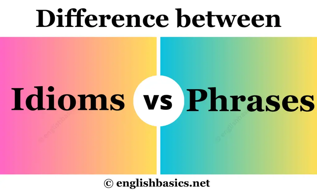 Difference between Idioms and Phrases with Examples