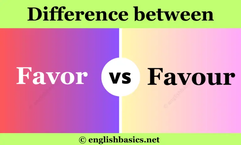 Favor Favour Difference