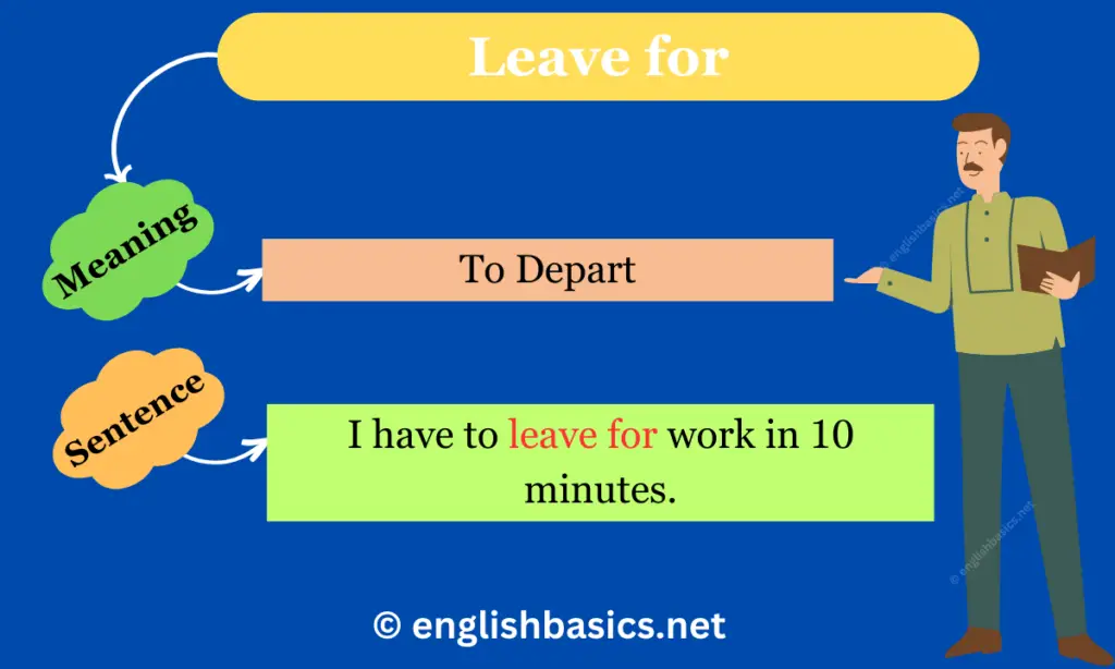 "Leave for" Meaning and Sentence