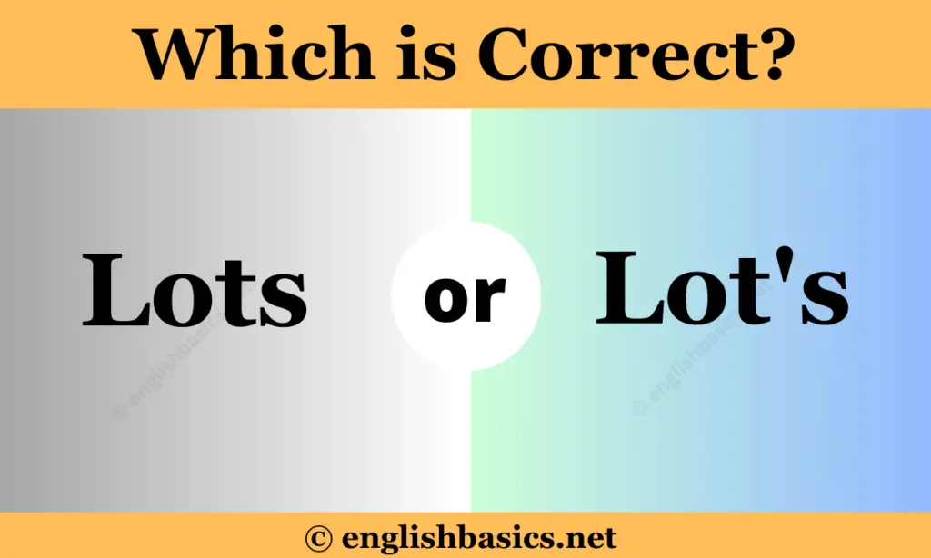 Lots or Lot's - Which is Correct?