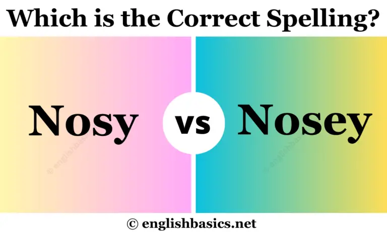 Nosy or Nosey - Which is the Correct Spelling? - English Basics