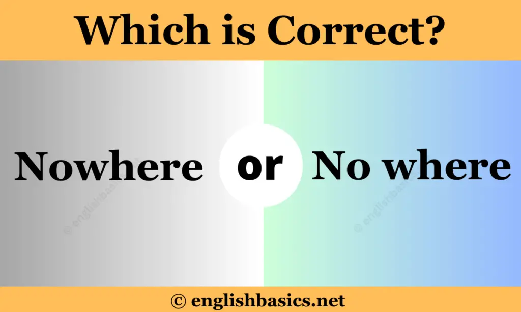Nowhere or No where: Which one is Correct?