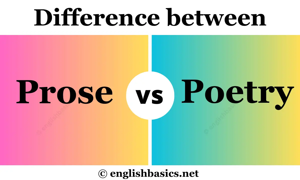 Prose Vs Poetry What S The Difference English Basics Prose Vs Poetry What S The Difference English Basics