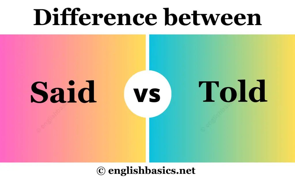 Said vs Told - What's the difference?