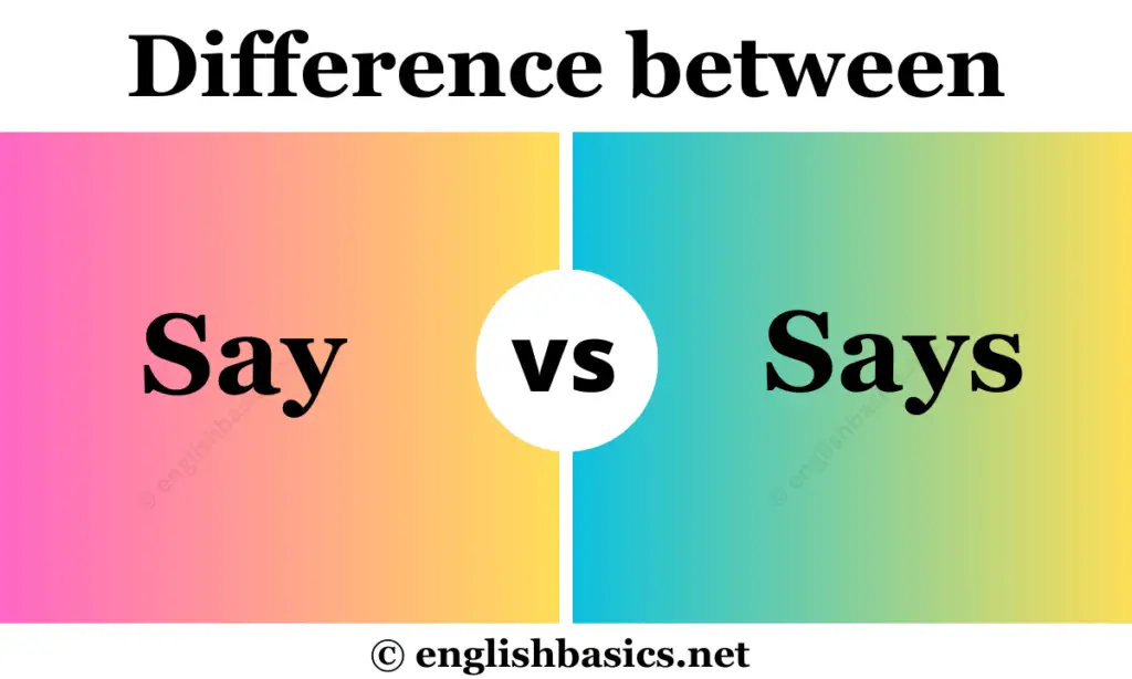 Say vs Says - What's the difference?