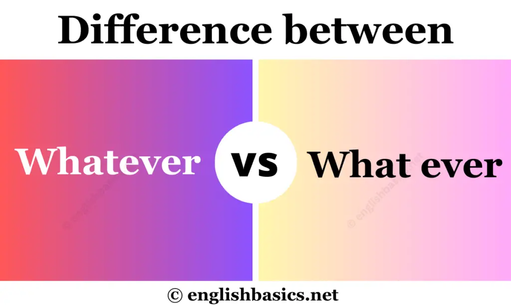 Whatever vs What ever - What's the difference?
