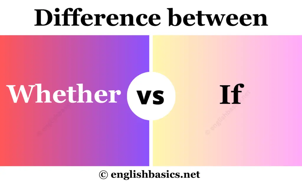 Whether vs If - What's the difference?