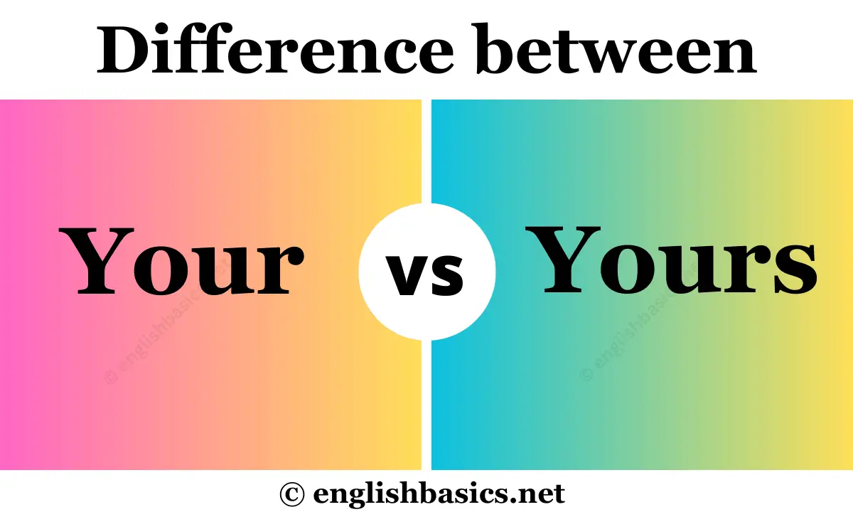 Your vs Yours What's the difference? English Basics